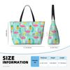 Rosa Flamingo-Print Große Strandtasche Damen Tragbare Reisetasche Wasserdicht Sandfest Pooltasche für Schwimmen Fitnessstudio Lebensmittel Urlaub