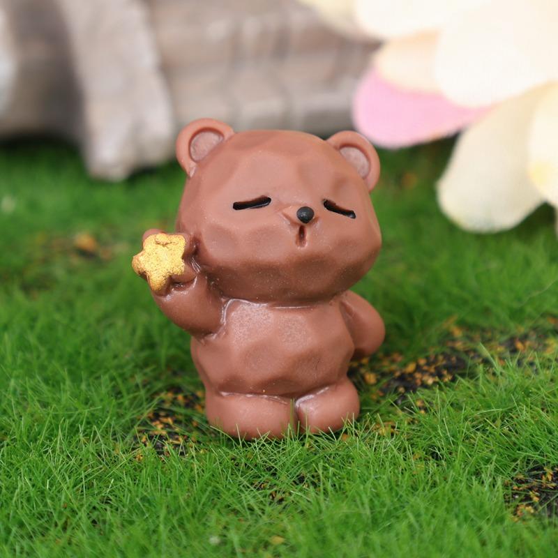 2 Buc Ursulet Roz Desen Animat Ornamente Miniaturale Decorațiune Peisaj Casă de Păpuși Accesorii DIY Accesorii Interior Auto Ornamente Auto