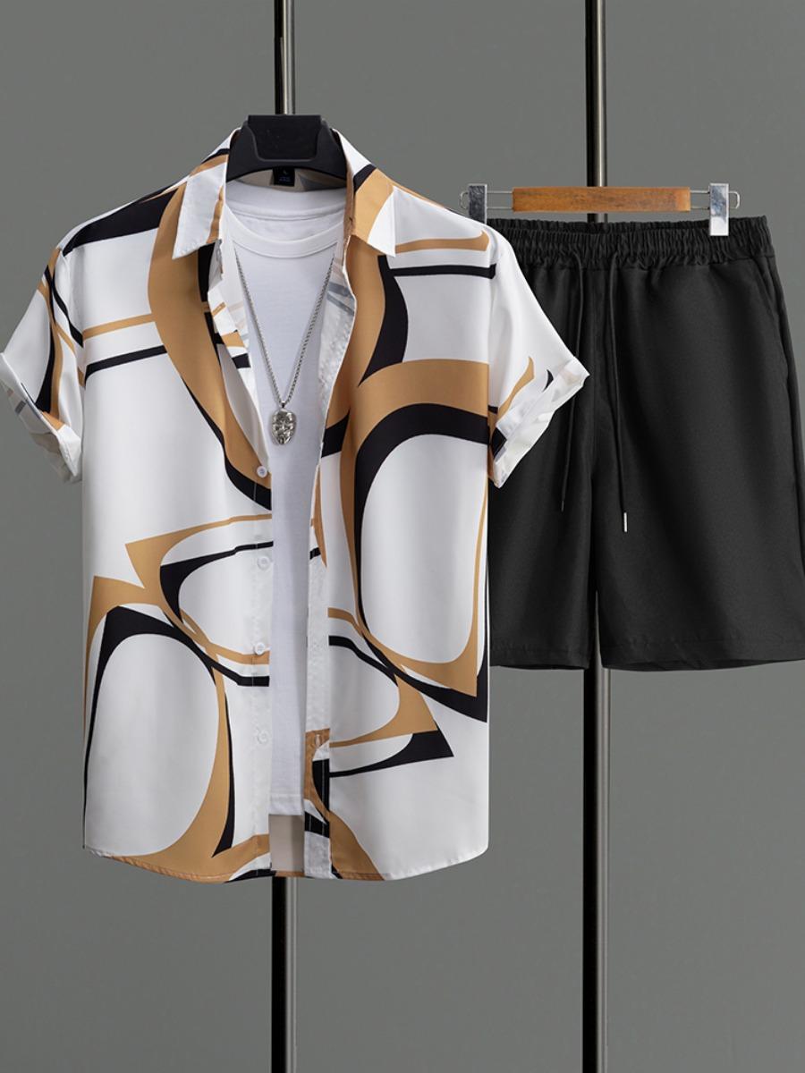 

New Summer Men s Clothing 3d Printed Hawaiian Shirt Set Men Fashion Oversized Shirt Short Sleeve Shorts Set Conjunto Hombre 3XL
