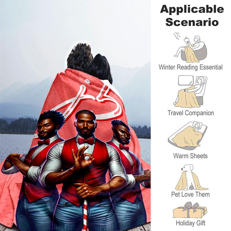 1pc Blanket Delta Sigma Theta logo Print Design, Lightweight Blanket for Sofa, Bed- Soft &Warm, Gift for All Seasons like Christmas, Halloween