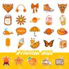 50 Orange Small Fresh Ins Graffiti Stickers Suitcase Laptop Mobile Stickers VSCO Orange Turtle