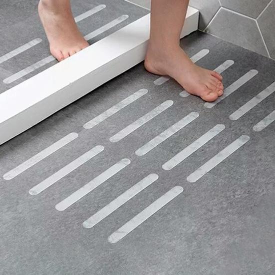 18Pcs Waterproof Anti-skid Bathtub Strip Sticker PEVA Reduce Accident Bathtub Adhesive Strip for Door Steps