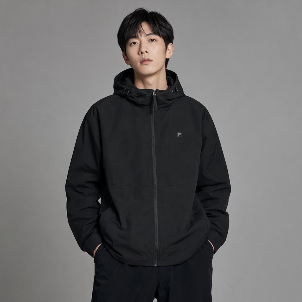 FILA White Trendy Fashion Versatile Casual Sports Jacket Men jackets Black F11M623715FBK