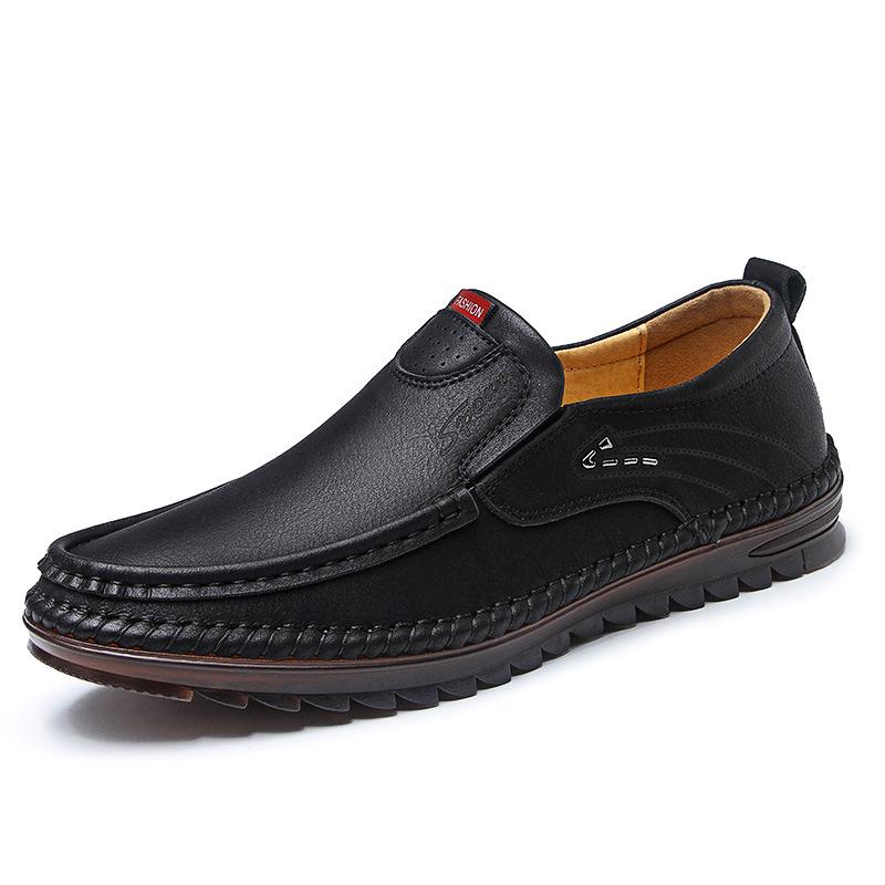 Men's 2025 Four Seasons Soft Leather Slip-On Loafers - Genuine Leather Casual Business Shoes with Soft Soles.
