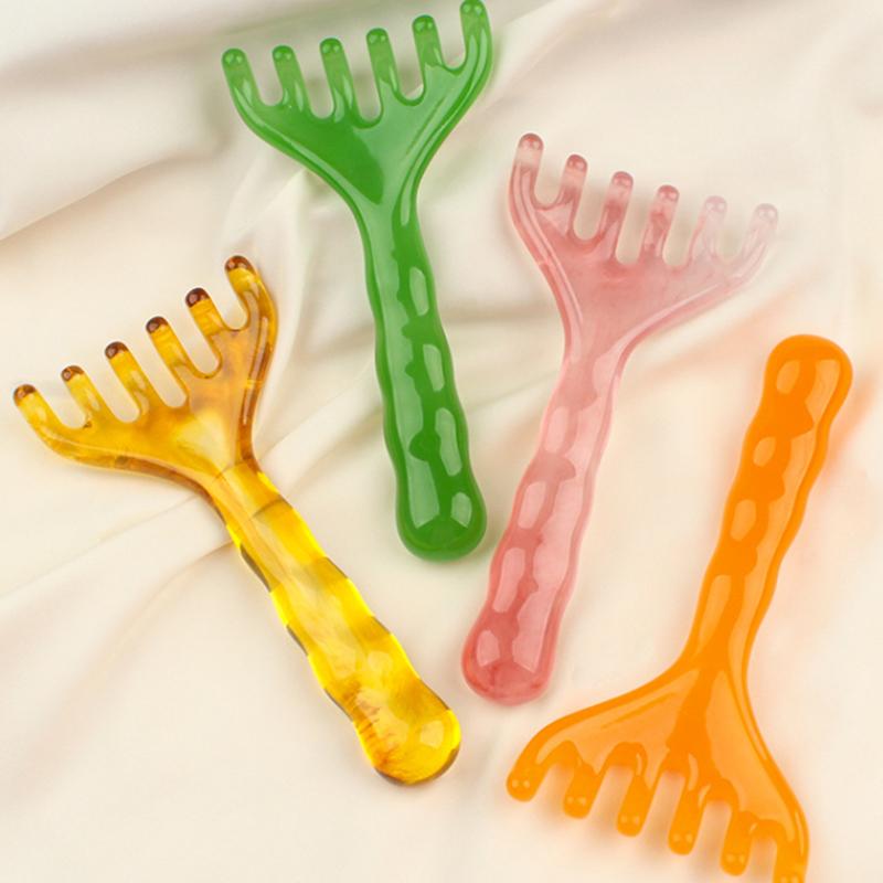 Harz Kopfhaut Massagekamm Bambus Sektion Stil Akupressur Meridiantherapie Haarpflege Tragbares Gua Sha Entspannungswerkzeug