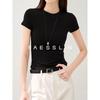FAESSLIN Women's Slim Fit Knit Round Neck Short Sleeve T-Shirt