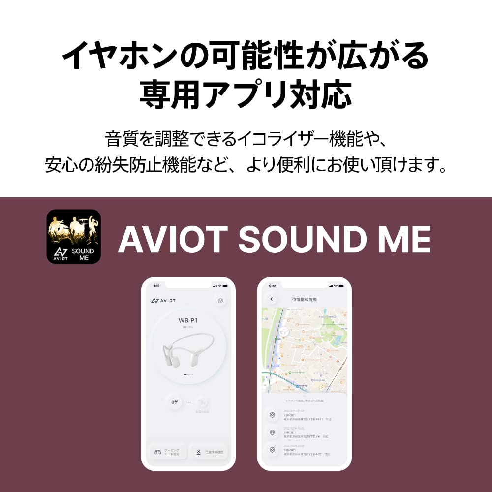 AVIOT Wireless Bone Perfect for No Ear Bluetooth with IP67 Waterproof and 12 Hours of Support WB-P1 Earbuds, Conduction, Running, Blocking, 5.2, Mic,