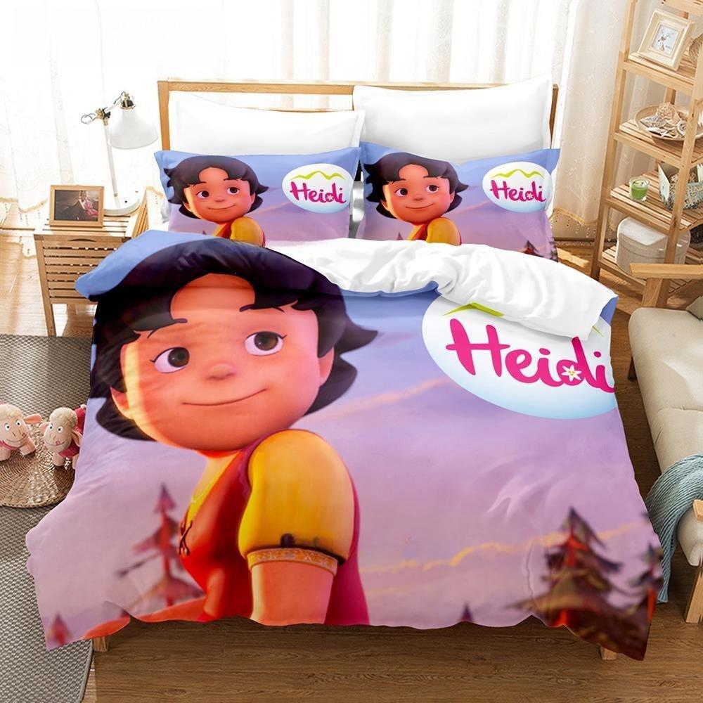 3D Print Anime Heidi, Girl of the Alps Bedding Set Single Twin Full Queen King Size Bed Set Adult Kid Bedroom Duvet cover Sets