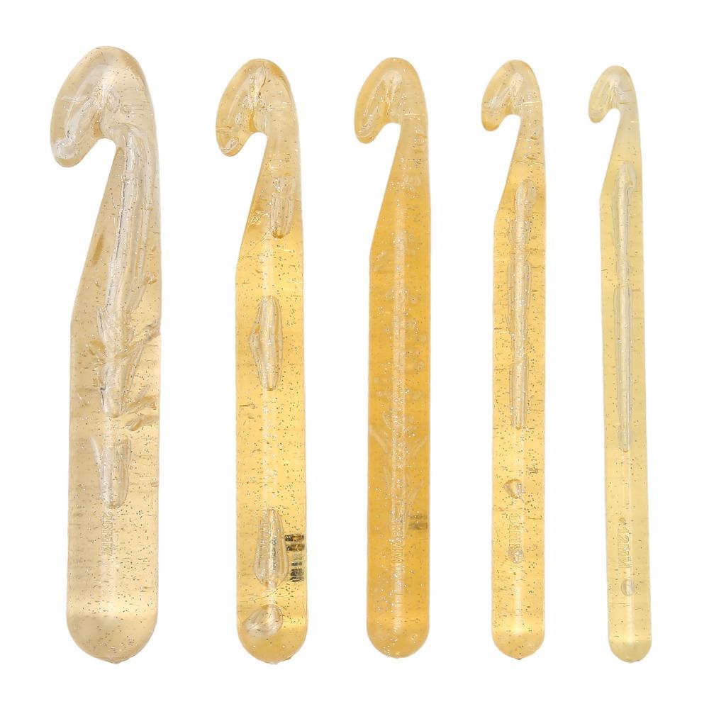 5pcs Assorted Sizes Crochet Hook Set Thickened Handle Ergonomic Crochet Hooks For Blanket Knitting