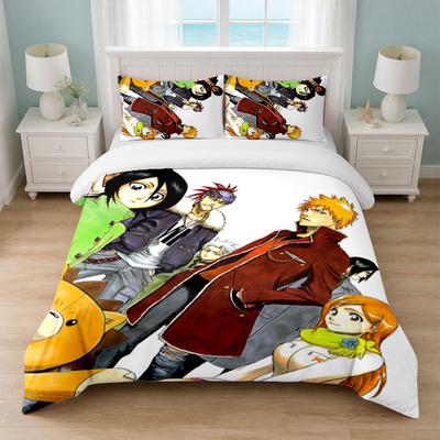 Bleach anime Ložní prádlo 3dílná sada Měkké prostěradlo Povlaky na polštáře Domácí dekorace na postel