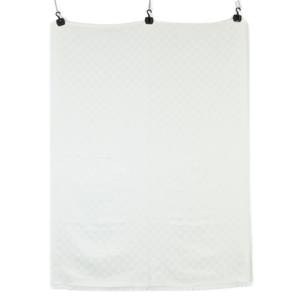 GUCCI Excellent condition, domestically authorized 623161 GG glitter large size stole White x silverUsed