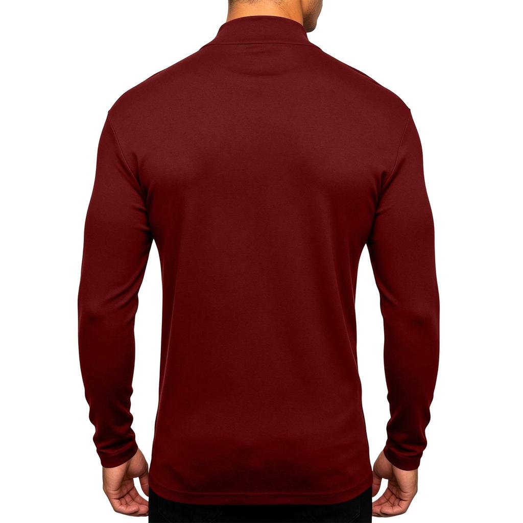 T-shirt casual da uomo a maniche lunghe con collo alto