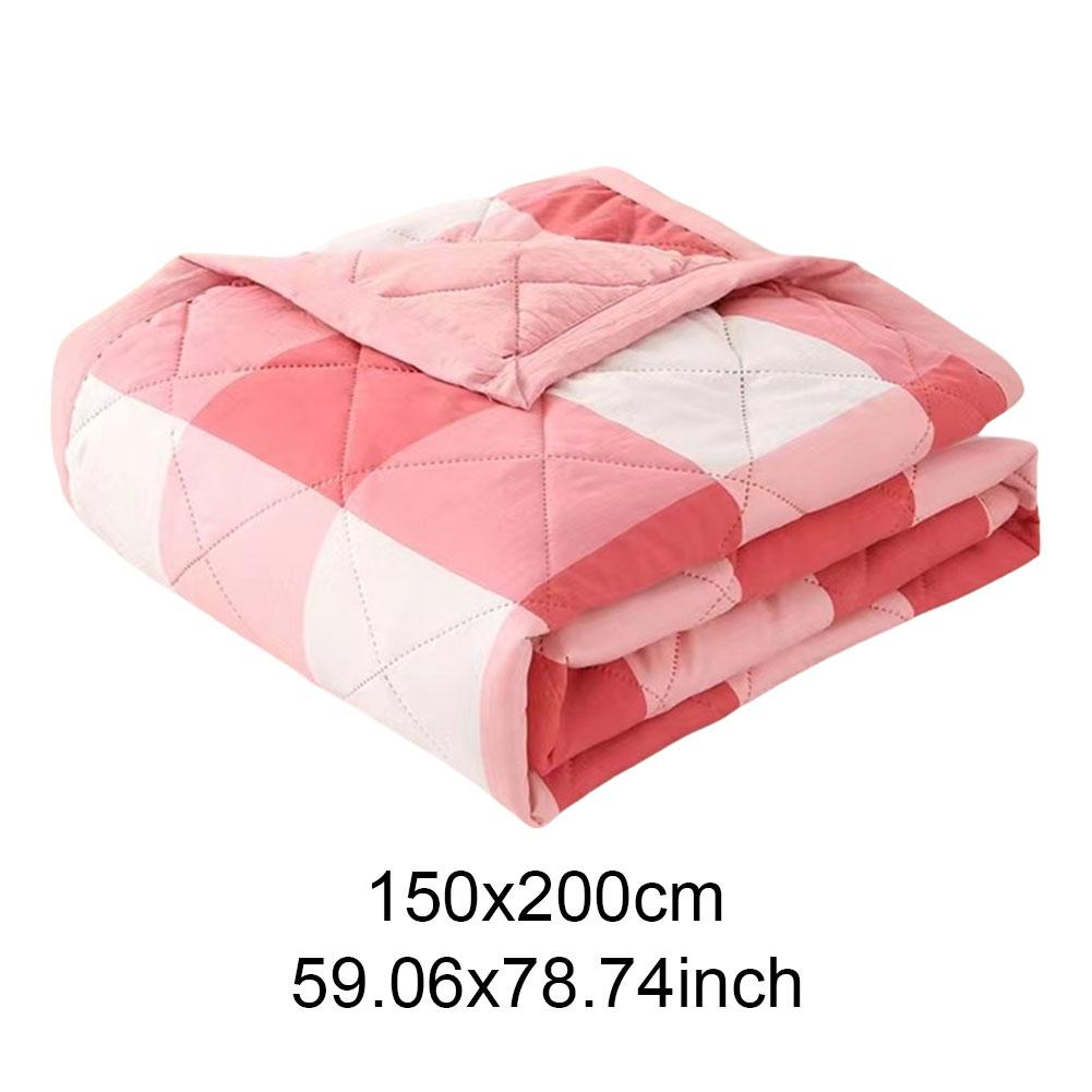 Plaid Summer Blanket Quilt Washed Cotton Air Condition Thin Comforter Blanket Bedspread For Singledouble Queen King Bed Coverlet