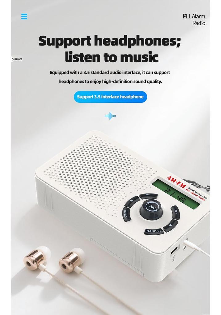 High-Quality All-Band Portable Radio for Home and Elderly (2025 Model)