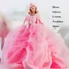 Luxury Pink Lace Dresses Doll Dresses Clothes Suit for 1/6 BJD 30cm Supermodel Dolls
