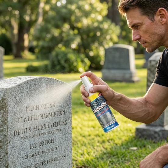 Yousheng Headstone Restoration And Cleaning Spray, Tombstone Monument Cleaner for Granite Marble Cemetery Memorials, Gentle Stone Care Way