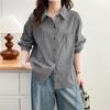 2026 Spring Plus Size Women's Long Sleeve Plaid Shirt Cardigan Fashion Literary Style Jacket