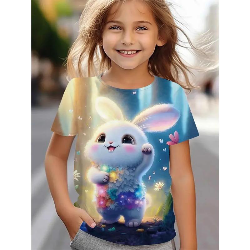 New Funny Animal 3d Print Girls' T-Shirts Party Short Sleeved Tops Tee 2025 Casual T-Shirts