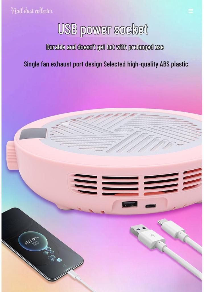 Portable Brushless Nail Vacuum Cleaner & Manicure Dust Collector