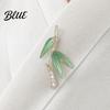 Green Bamboo Brooch Pin for Women Three-Dimensional Shape with Bag