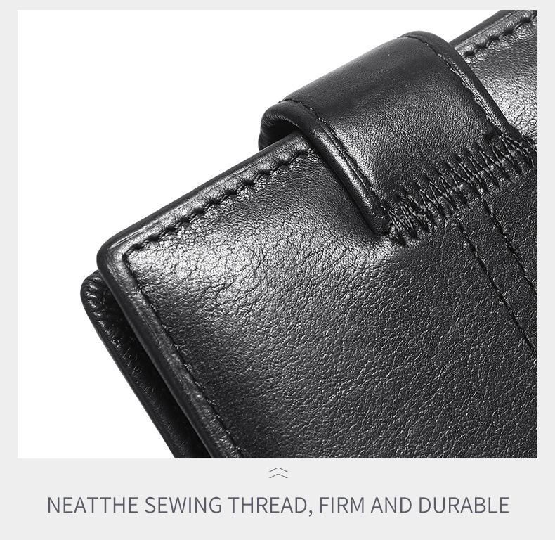 European and American Men's Genuine Leather RFID Anti-Theft Wallet - Short, Stylish, Anti-Magnetic Coin Purse & Money Clip