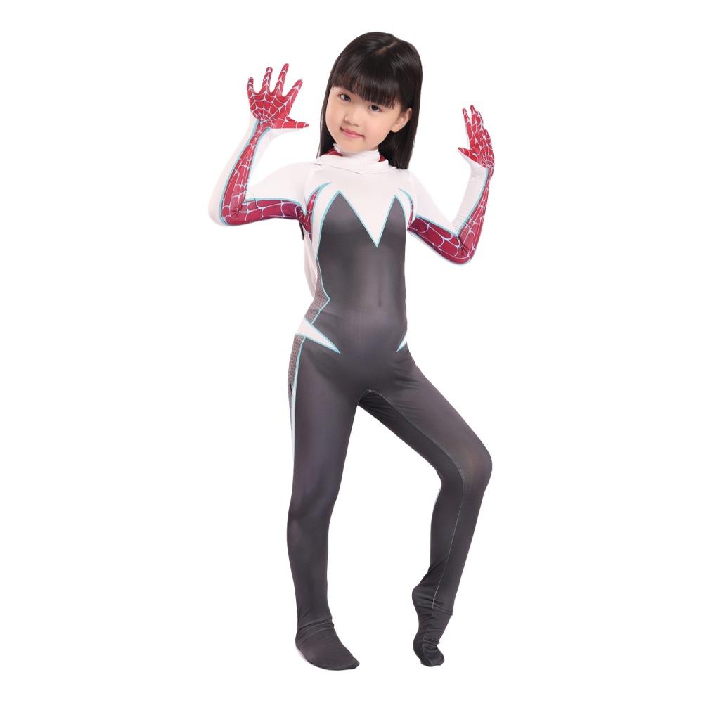 Superhero Women Adult Bodysuit Halloween Cosplay Jumsuit For Spider-Verse Gwen Stacy Costume Height 160-170cm
