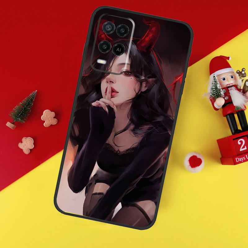 Aesthetic Devil Woman Bad Girl Case For Oppo A80 A60 A40 A15 A16 A17 A57 A94 A74 A54 A76 A96 A18 A38 A58 A78 A98 A6 A5 Pro