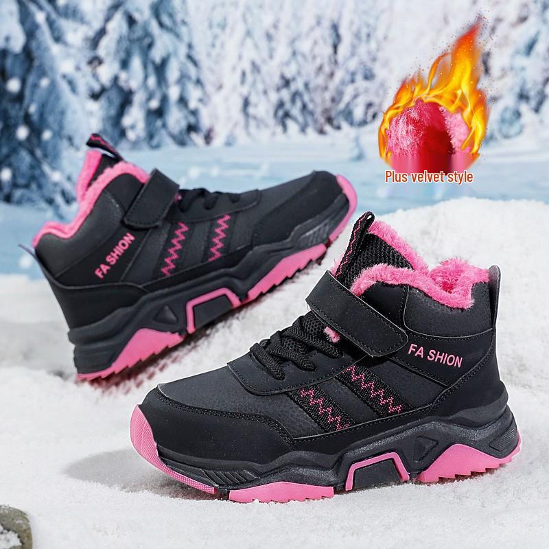 

Детские нескользящие теплые зимние ботинки для снега - с бархатной подкладкой для мальчиков и девочек 33