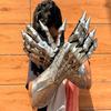Etched Steel Gauntlet Gloves Gothic Knight Costume, 40.64 cm Gloves Pair Perfect Halloween Gift