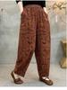 Artistic Retro Printed Elastic Waist Harem Pants for Women - Stylish Spring/Autumn Loose Fit