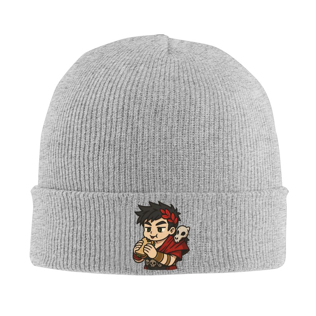 Hades Game Zagreus Eating Sandwich Knit Hat  Beanie Hats Outdoor Sport Warm Soft Unisex Adult Bonnet Hats Autumn Caps