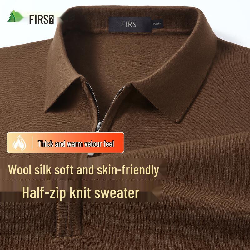 FIRS Men's Wool-Silk Blend Casual Knit Sweater