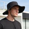 Fisherman Hat Waterproof Quick-Drying Breathable Protection Hat with Outdoor Sun Adjustable Drawstring Detachable Windproof Buckle Basin
