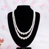 Cheongsam Glass Pearl Necklace Multi-layer Retro Court Collarbone Chain Double-layer Sweater Chain Three-layer Glass Neck Chain