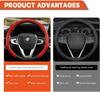 Carbon Fiber Pattern Anti-Slip Leather Steering Wheel Cover for Various Car Models