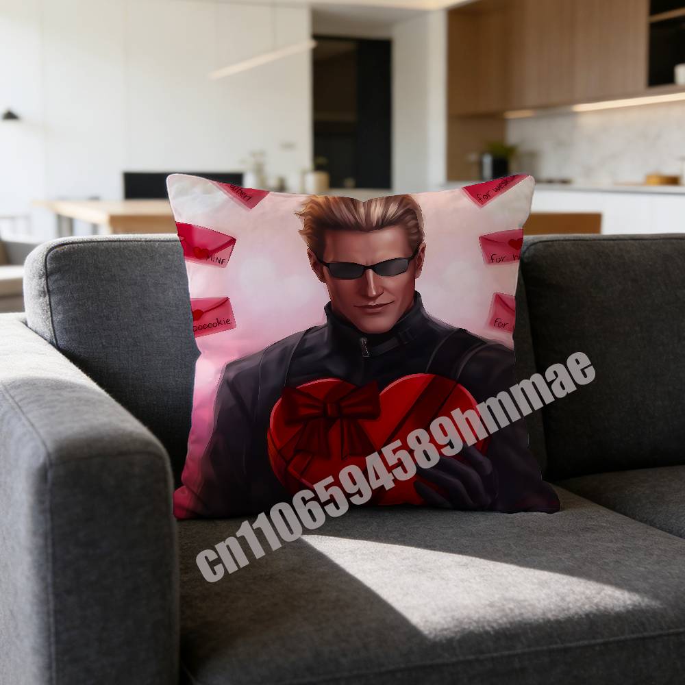 For R-Resident Evil Albert Wesker Throw Pillow Case Sham 45X45Cm Decoration Square Bed Pillowcase Pad Cover