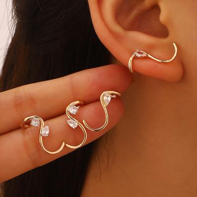 Earrings for Women S-Shape Cubic Zirconia Stud Earrings Jewelry Gift for Her On Valentine's Day Birthday Party