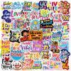 50 Healing Sunshine Upward English Phrases Premium Stickers PP Material Waterproof Decorative Stickers