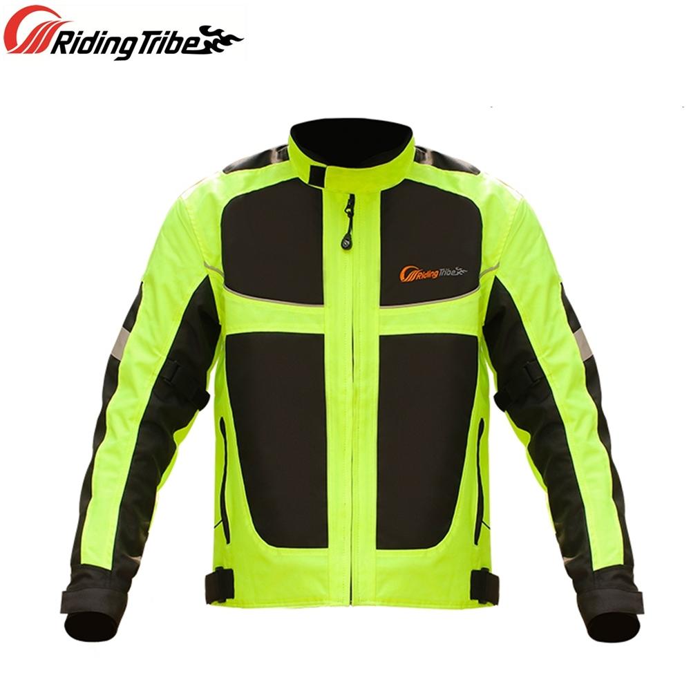 Herren Damen Sommer Stil Atmungsaktive Motorradjacke Nacht Hohe Sichtbarkeit Motorrad Reitmantel mit 5 Stück Protektoren JK-21
