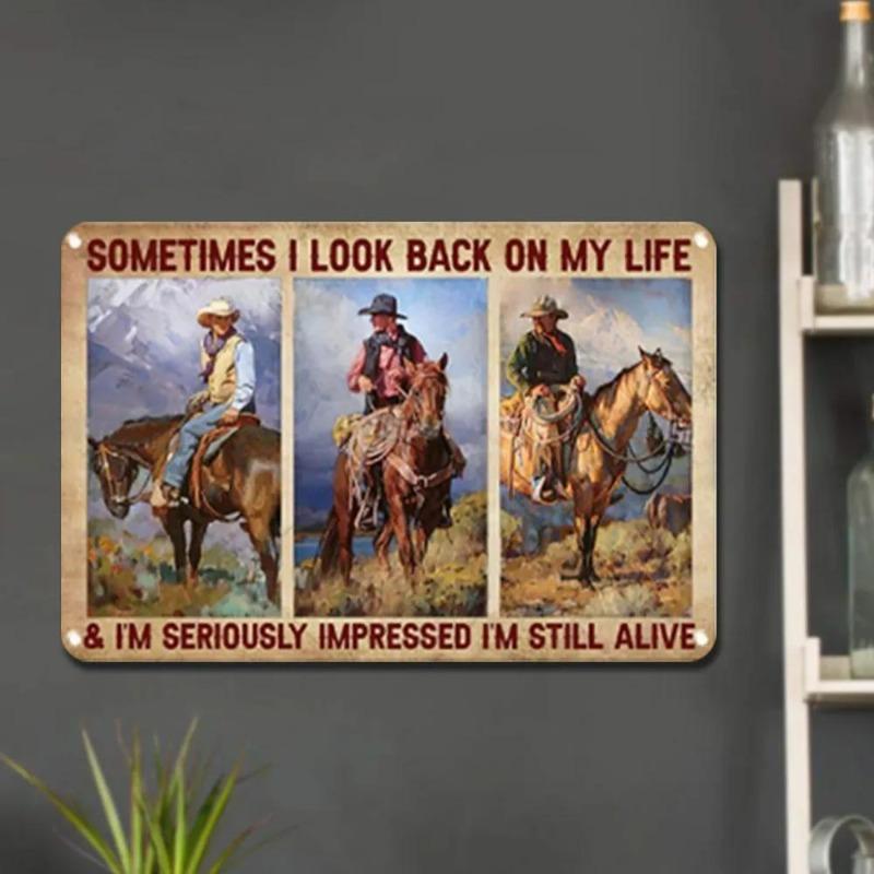 

Vintage Metal Wall Art 30x20cm, Home Bar Decor Plaque with Quote 30