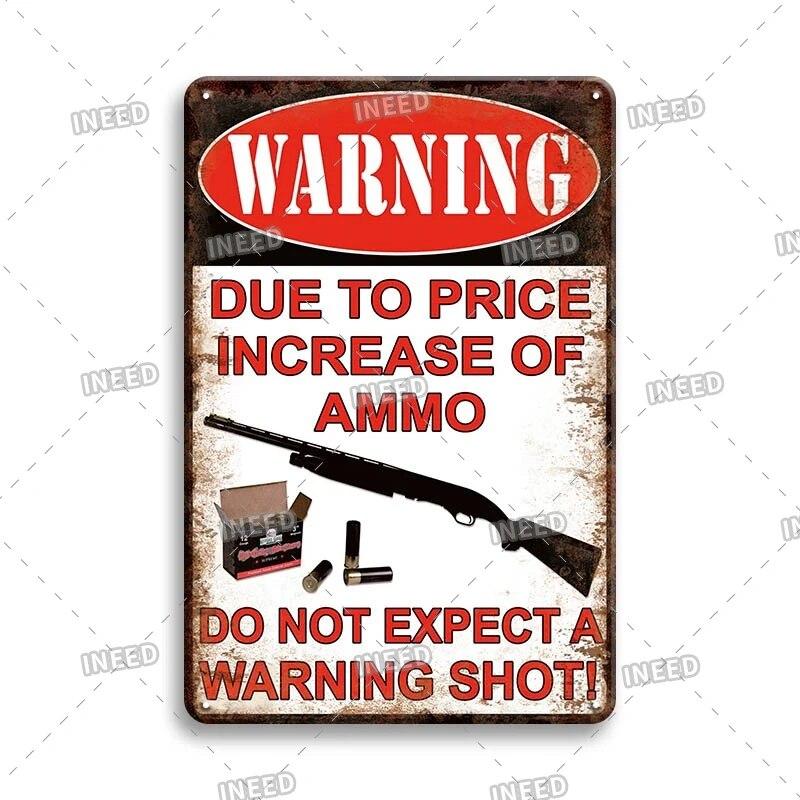 Warning Tin Sign Caution Decoraitve Plaque No Trespassing Retro Metal Vintage Plate Garden Man Cave Club Home Shop Wall Decor