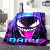 Venom Character With Vibrant Neon Colors And The Word Displayed Below It Multipurpose Personalized Text Comfortable Texture Suitable For Sofa Couch