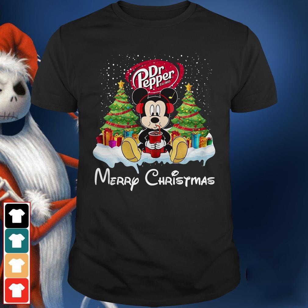Merry Christmas Mickey Mouse drink Dr Pepper Unisex Cotton T-shirt S разноцветный