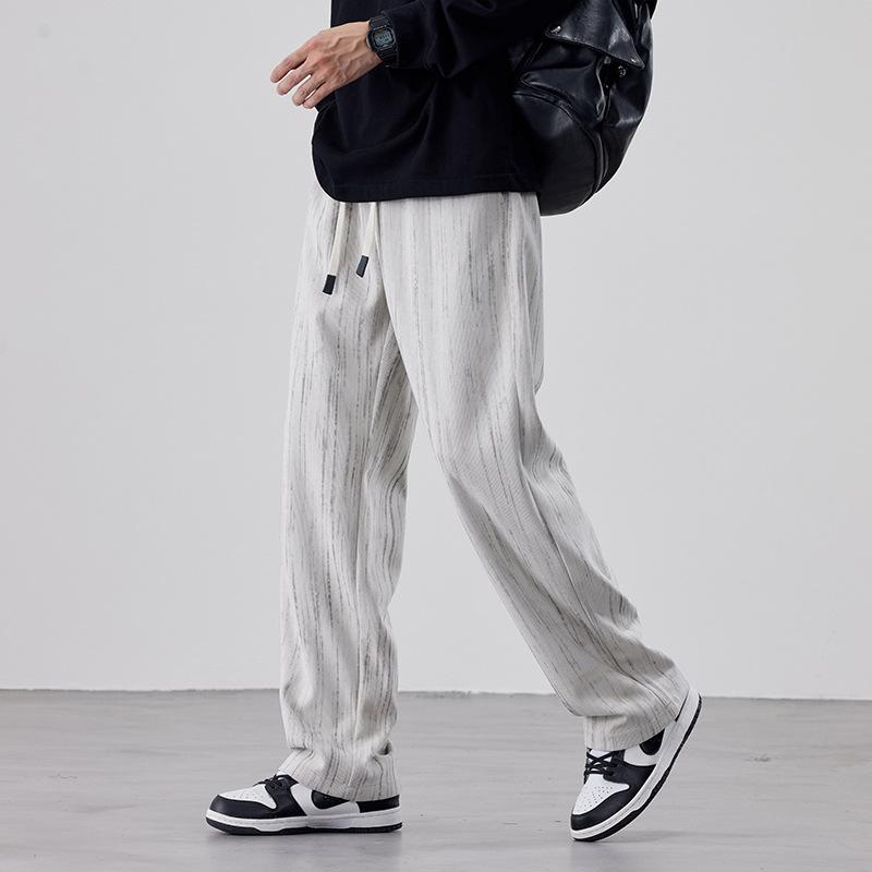 Autumn and Winter Large Size Loose Sweatpants Dirty Pants Men's Tie-dye Wide-leg Pants