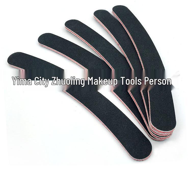 

Curved Nail File Red Heart Rubber Board with Black Sandpaper - Wear-Resistant Banana Polishing Stick for Manicure Nail Art чёрный