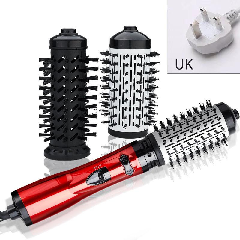 

3 В 1 Выпрямитель для волос Плойка Фен Электрическая горячая расческа Салонный инструмент для укладки UK Red