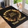 Custom Name The Lord of the Rings Crystal Velvet Floor Rug Personalized Text Soft Carpet Home Decor