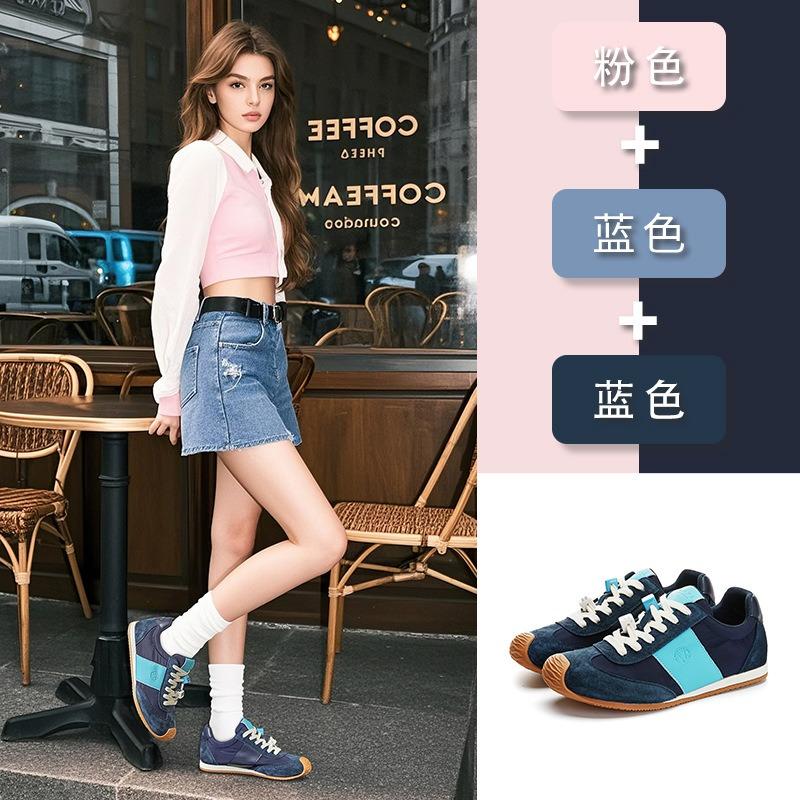 Leather Women's Autumn New Crooked Head Sports Retro Women's Casual Versatile Little White Shoes Women