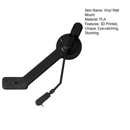 Vinyl Record Wall Mount 3D Printed Player Tonearm Shaped 12" Vinyl Holder No Drills Display Rack for Home Wall Decor