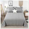 Plaid Thickened Coarse Cloth Bed Sheet Set - 4 Pieces, Breathable & Skin-Friendly for Dorms